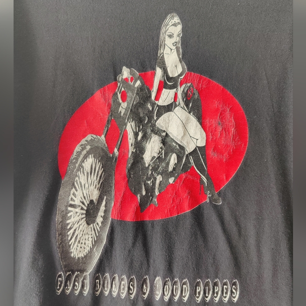 Girl On A Motorcycle Ground Pound Biker Vintage Graphic Tee
